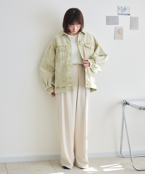RU.TI.LE(ルチル)の「【RU.TI.LE】ケミカル加工オーバーデニムジャケット(デニムジャケット・レディース・ブラウン/ベージュ・MEDIUM)」の5枚目の写真