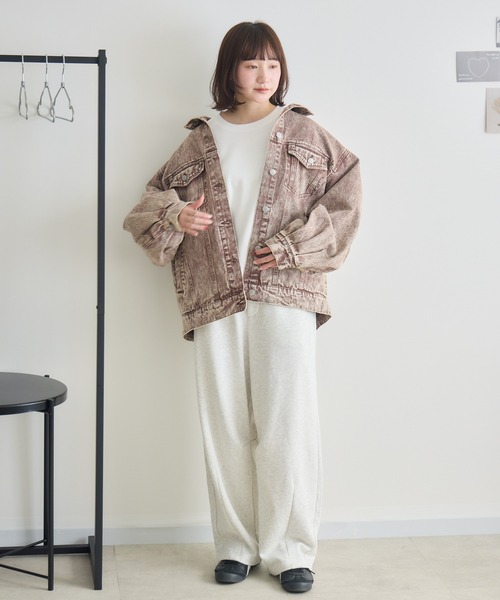 RU.TI.LE(ルチル)の「【RU.TI.LE】ケミカル加工オーバーデニムジャケット(デニムジャケット・レディース・ブラウン/ベージュ・MEDIUM)」の12枚目の写真