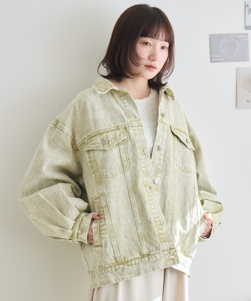 RU.TI.LE(ルチル)の「【RU.TI.LE】ケミカル加工オーバーデニムジャケット(デニムジャケット・レディース・ブラウン/ベージュ・MEDIUM)」の7枚目の写真