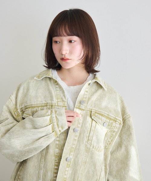 RU.TI.LE(ルチル)の「【RU.TI.LE】ケミカル加工オーバーデニムジャケット(デニムジャケット・レディース・ブラウン/ベージュ・MEDIUM)」の10枚目の写真