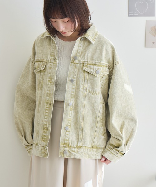 RU.TI.LE(ルチル)の「【RU.TI.LE】ケミカル加工オーバーデニムジャケット(デニムジャケット・レディース・ブラウン/ベージュ・MEDIUM)」の9枚目の写真