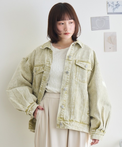 RU.TI.LE(ルチル)の「【RU.TI.LE】ケミカル加工オーバーデニムジャケット(デニムジャケット・レディース・ブラウン/ベージュ・MEDIUM)」の8枚目の写真