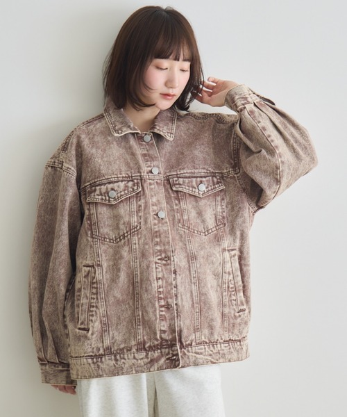 RU.TI.LE(ルチル)の「【RU.TI.LE】ケミカル加工オーバーデニムジャケット(デニムジャケット・レディース・ブラウン/ベージュ・MEDIUM)」の15枚目の写真