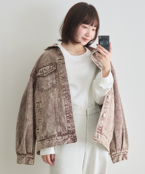 RU.TI.LE(ルチル)の「【RU.TI.LE】ケミカル加工オーバーデニムジャケット(デニムジャケット・レディース・ブラウン/ベージュ・MEDIUM)」の16枚目の写真