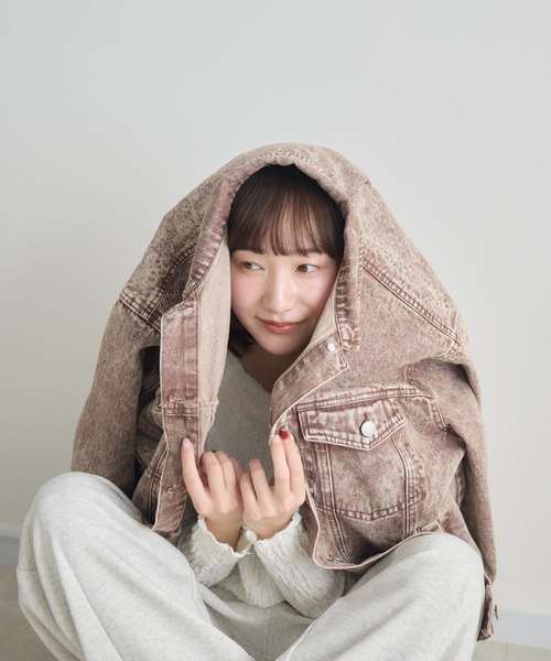 RU.TI.LE(ルチル)の「【RU.TI.LE】ケミカル加工オーバーデニムジャケット(デニムジャケット・レディース・ブラウン/ベージュ・MEDIUM)」の17枚目の写真