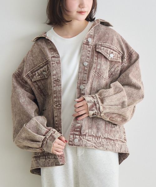 RU.TI.LE(ルチル)の「【RU.TI.LE】ケミカル加工オーバーデニムジャケット(デニムジャケット・レディース・ブラウン/ベージュ・MEDIUM)」の18枚目の写真
