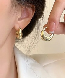 ボリューム フープピアス / シルバー・ゴールド 2カラー展開 両耳用(DAY)