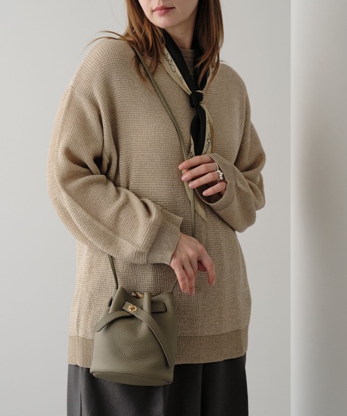 ZAKKA-BOX(ザッカボックス)の「リアルレザーキンチャクポシェット(ショルダーバッグ・レディース・ブラック/グレー系その他・FREE)」の8枚目の写真