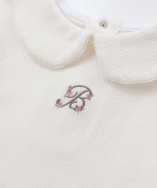 BeBe（ベベ）の「針抜き丸襟長袖ブラウス+サスペンダースカートセット（その他ベビーウェア・キッズ・ブルー/ベージュ・90cm/80ｃｍ）」の6枚目の写真