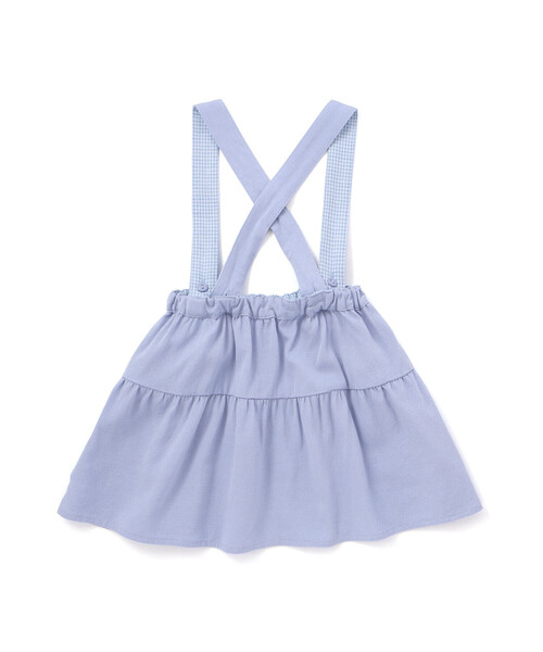 BeBe（ベベ）の「針抜き丸襟長袖ブラウス+サスペンダースカートセット（その他ベビーウェア・キッズ・ブルー/ベージュ・90cm/80ｃｍ）」の8枚目の写真