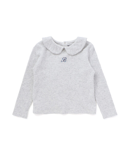 BeBe（ベベ）の「針抜き丸襟長袖ブラウス+サスペンダースカートセット（その他ベビーウェア・キッズ・ブルー/ベージュ・90cm/80ｃｍ）」の9枚目の写真