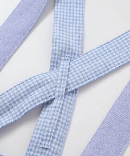 BeBe（ベベ）の「針抜き丸襟長袖ブラウス+サスペンダースカートセット（その他ベビーウェア・キッズ・ブルー/ベージュ・90cm/80ｃｍ）」の18枚目の写真