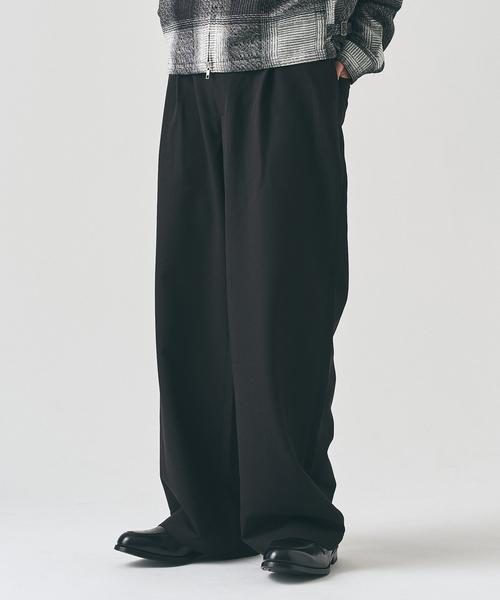 417 EDIFICE(フォーワンセブンエディフィス)の「TR ワイドイージーパンツ(スラックス・メンズ・ブラック/チャコールグレー/グレー/ベージュ/ベージュ系その他・SMALL/MEDIUM/LARGE)」の11枚目の写真