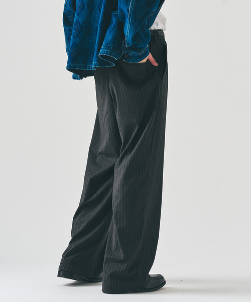 417 EDIFICE(フォーワンセブンエディフィス)の「TR ワイドイージーパンツ(スラックス・メンズ・ブラック/チャコールグレー/グレー/ベージュ/ベージュ系その他・SMALL/MEDIUM/LARGE)」の18枚目の写真