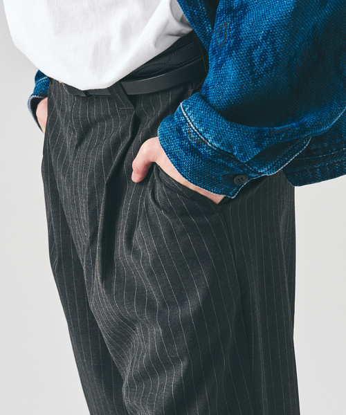 417 EDIFICE(フォーワンセブンエディフィス)の「TR ワイドイージーパンツ(スラックス・メンズ・ブラック/チャコールグレー/グレー/ベージュ/ベージュ系その他・SMALL/MEDIUM/LARGE)」の22枚目の写真