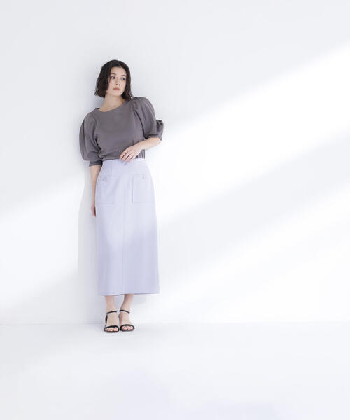 NATURAL BEAUTY BASIC(ナチュラルビューティーベーシック)の「◇パフスリーブカットソートップス(Tシャツ/カットソー・レディース・ラベンダー/チャコールグレー/オフホワイト・FREE)」の5枚目の写真