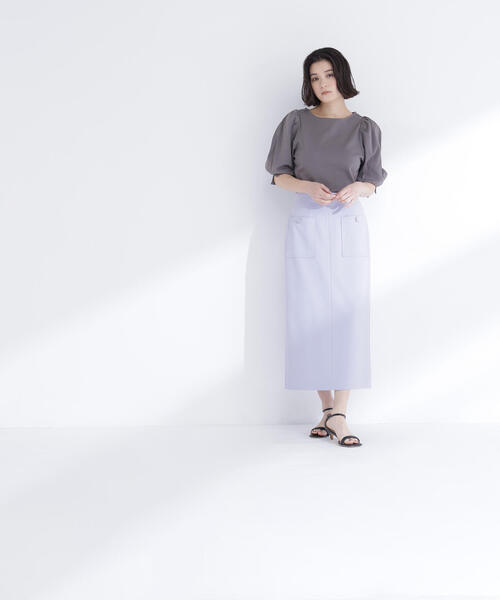 NATURAL BEAUTY BASIC(ナチュラルビューティーベーシック)の「◇パフスリーブカットソートップス(Tシャツ/カットソー・レディース・ラベンダー/チャコールグレー/オフホワイト・FREE)」の11枚目の写真