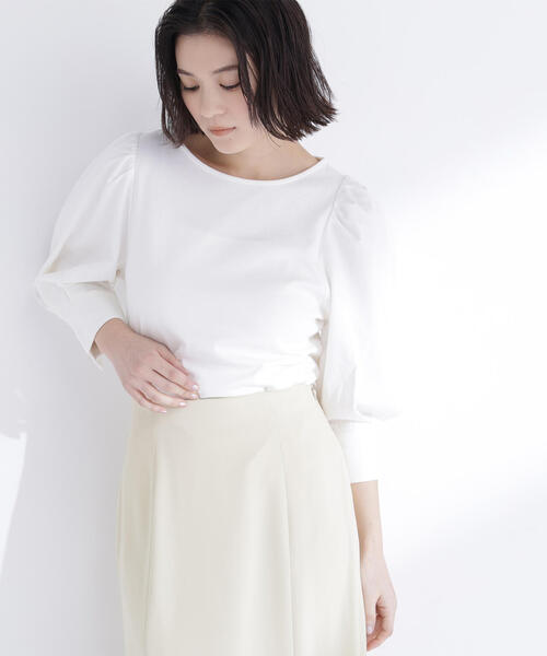 NATURAL BEAUTY BASIC(ナチュラルビューティーベーシック)の「◇パフスリーブカットソートップス(Tシャツ/カットソー・レディース・ラベンダー/チャコールグレー/オフホワイト・FREE)」の15枚目の写真