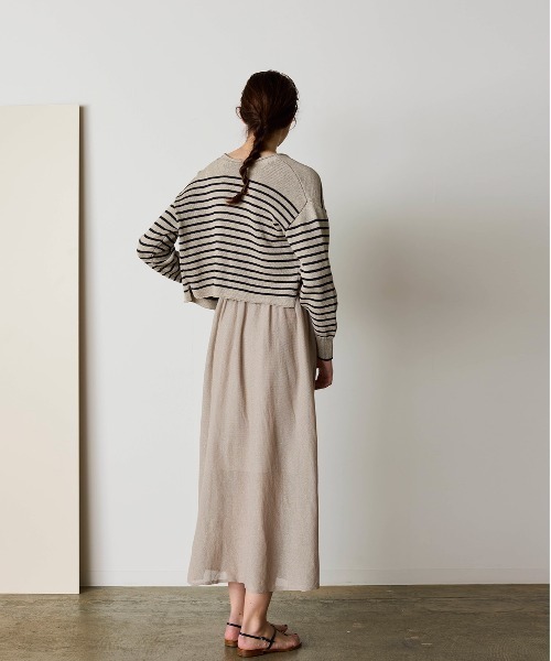 WALANCE（ワランス）の「paper knit 2way cardigan（カーディガン/ボレロ・レディース・ブラック/オリーブ/ベージュ×ブラック/サンドベージュ・FREE）」の10枚目の写真