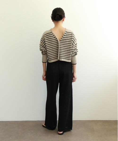 WALANCE（ワランス）の「paper knit 2way cardigan（カーディガン/ボレロ・レディース・ブラック/オリーブ/ベージュ×ブラック/サンドベージュ・FREE）」の14枚目の写真