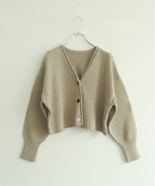 WALANCE（ワランス）の「paper knit 2way cardigan（カーディガン/ボレロ・レディース・ブラック/オリーブ/ベージュ×ブラック/サンドベージュ・FREE）」の20枚目の写真