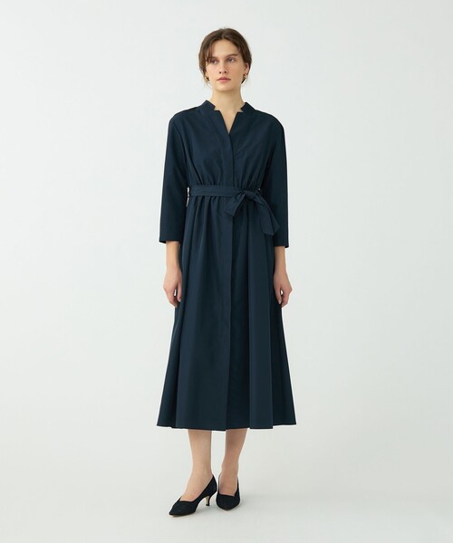 BALLSEY(ボールジィ)の「プリーツコンビ シャツワンピース(シャツワンピース・レディース・ネイビー/ベージュ・34/36)」の3枚目の写真