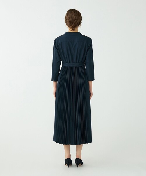 BALLSEY(ボールジィ)の「プリーツコンビ シャツワンピース(シャツワンピース・レディース・ネイビー/ベージュ・34/36)」の5枚目の写真