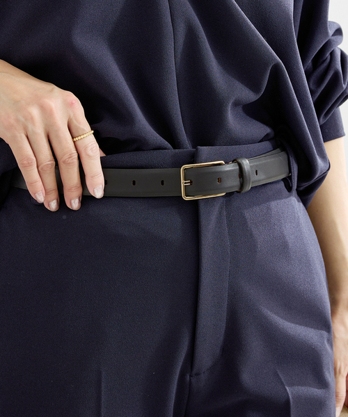 IENA(イエナ)の「MANUELA/マヌエラ LEATHER BELT ベルト MN25S 005NA(ベルト・レディース・ブラック/カーキ・FREE)」の4枚目の写真