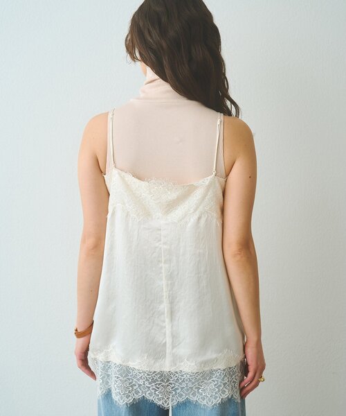 Whim Gazette(ウィムガゼット)の「サテンレースキャミソール(キャミソール・レディース・ブラック/アイボリー・FREE)」の8枚目の写真
