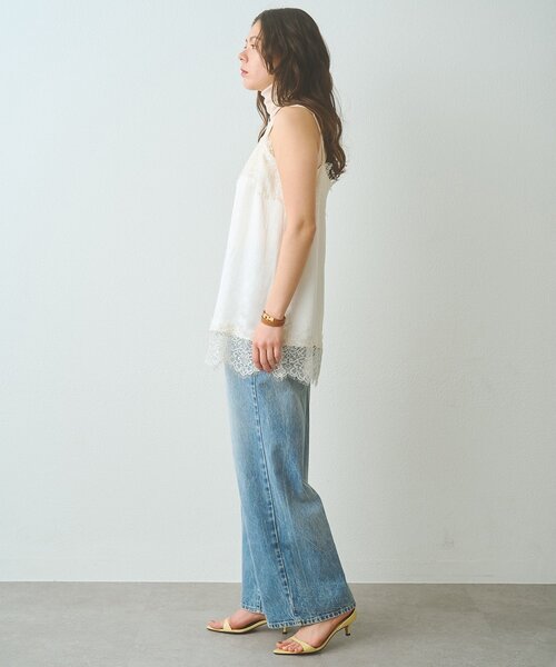 Whim Gazette(ウィムガゼット)の「サテンレースキャミソール(キャミソール・レディース・ブラック/アイボリー・FREE)」の6枚目の写真