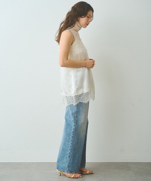 Whim Gazette(ウィムガゼット)の「サテンレースキャミソール(キャミソール・レディース・ブラック/アイボリー・FREE)」の10枚目の写真