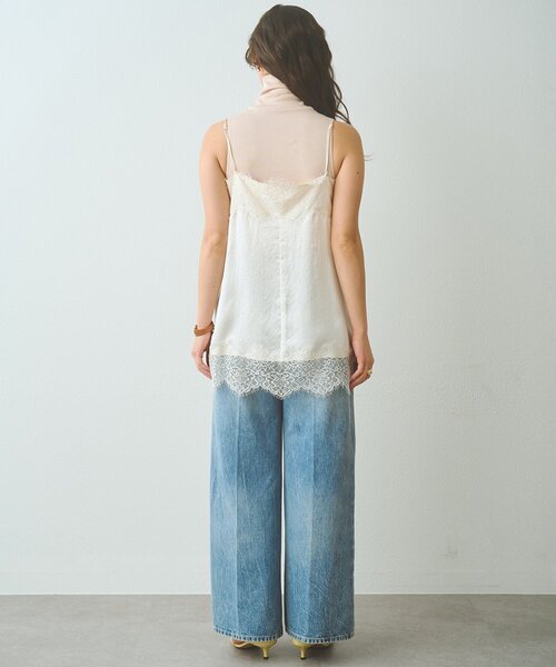 Whim Gazette(ウィムガゼット)の「サテンレースキャミソール(キャミソール・レディース・ブラック/アイボリー・FREE)」の7枚目の写真