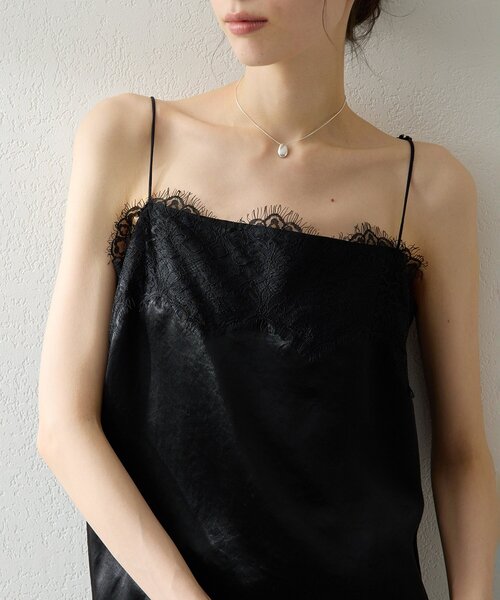 Whim Gazette(ウィムガゼット)の「サテンレースキャミソール(キャミソール・レディース・ブラック/アイボリー・FREE)」の21枚目の写真