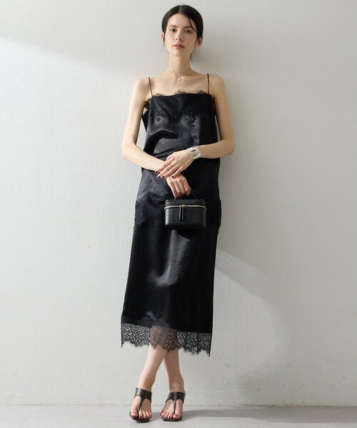 Whim Gazette(ウィムガゼット)の「サテンレースキャミソール(キャミソール・レディース・ブラック/アイボリー・FREE)」の15枚目の写真