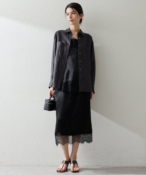 Whim Gazette(ウィムガゼット)の「サテンレースキャミソール(キャミソール・レディース・ブラック/アイボリー・FREE)」の22枚目の写真