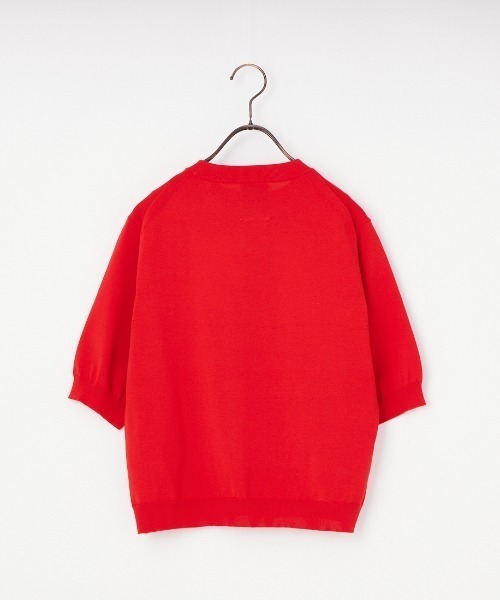 DANTON（ダントン）の「[DANTON/ダントン] ハーフスリーブ クルーネック サマーニット（ニット/セーター・レディース・ブルー/レッド/グレイッシュベージュ/ブラック・36）」の5枚目の写真