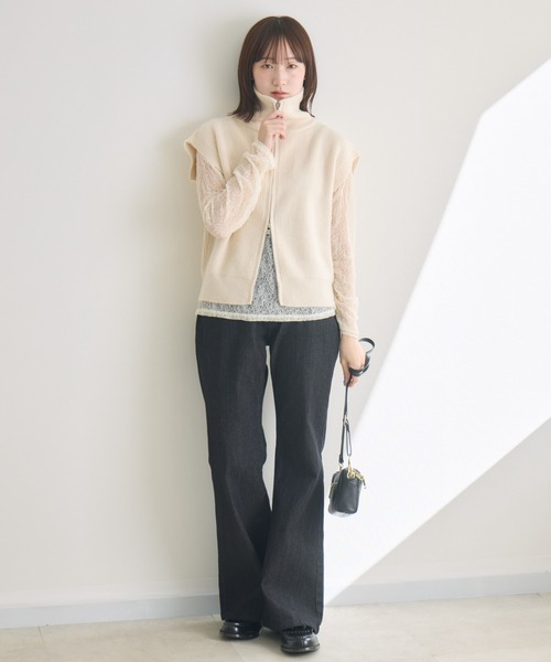 RU.TI.LE(ルチル)の「【RU.TI.LE】袖シャーリングレーストップス(Tシャツ/カットソー・レディース・アイボリー/グレイッシュベージュ/ブラック・MEDIUM)」の18枚目の写真
