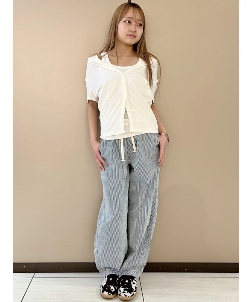 GAP(ギャップ)の「ミッドライズ スーパーソフト ストライプ プルオン バレルデニム(デニムパンツ・レディース・ブルー・XS/XXS/L/M/S)」の5枚目の写真