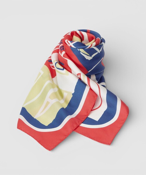 allureville（アルアバイル）の「パッチワークプリントスカーフ（バンダナ/スカーフ・レディース・レッド系その他/ブルー系その他・FREE）」の3枚目の写真