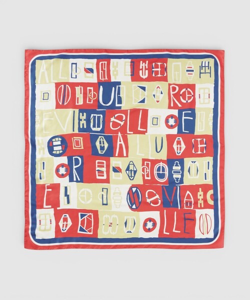 allureville（アルアバイル）の「パッチワークプリントスカーフ（バンダナ/スカーフ・レディース・レッド系その他/ブルー系その他・FREE）」の4枚目の写真