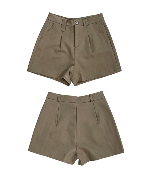 MATU:TA（マトゥータ）の「【きれいめカジュアル】ショートスラックス / ショートパンツ ミニ タックパンツ ハイウエスト スタイルアップ ポケット付き ブラック グレー ブラウン（その他パンツ・レディース・チャコールグレー/ブラック/ブラウン・FREE）」の14枚目の写真