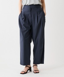 【M~5L】サイドタックストレッチワイドパンツ