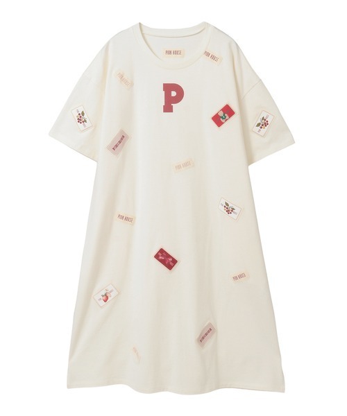 セール】Pロゴ＆ネームワッペン使いカットソーワンピース（ワンピース
