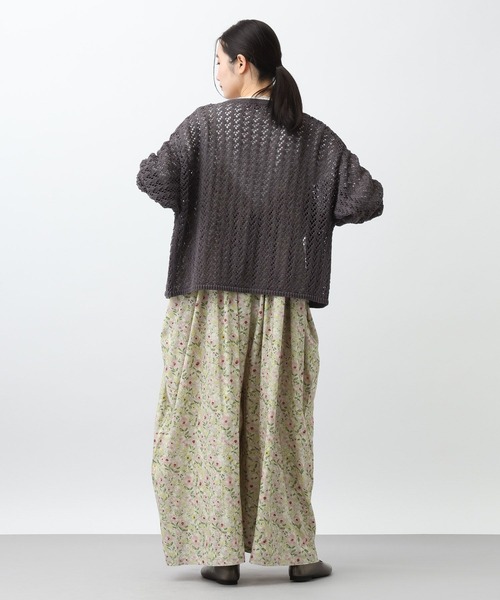 studio CLIP(スタディオクリップ)の「《natural by clip》5ゲージCペーパー透かしカーディガン(カーディガン/ボレロ・レディース・アイボリー/チャコール・FREE)」の16枚目の写真