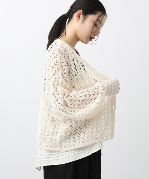 studio CLIP(スタディオクリップ)の「《natural by clip》5ゲージCペーパー透かしカーディガン(カーディガン/ボレロ・レディース・アイボリー/チャコール・FREE)」の22枚目の写真