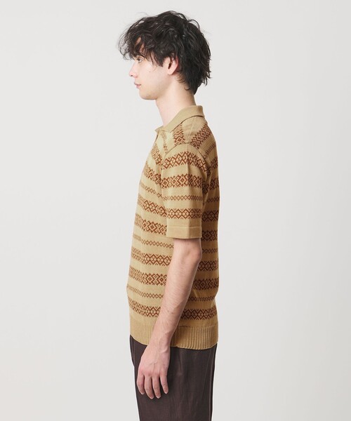 UNITED ARROWS(ユナイテッドアローズ)の「<RAFFA MOLINA>エスニック ボーダー スキッパー ニット(ニット/セーター・メンズ・ベージュ・L/M)」の4枚目の写真