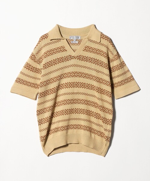 UNITED ARROWS(ユナイテッドアローズ)の「<RAFFA MOLINA>エスニック ボーダー スキッパー ニット(ニット/セーター・メンズ・ベージュ・L/M)」の6枚目の写真