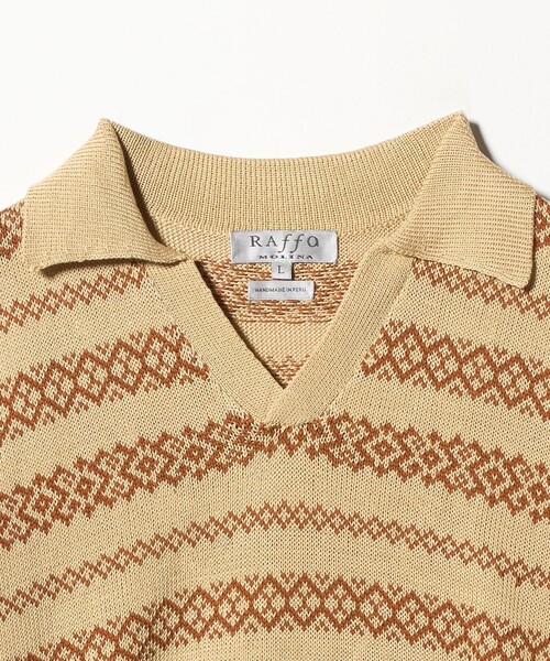 UNITED ARROWS(ユナイテッドアローズ)の「<RAFFA MOLINA>エスニック ボーダー スキッパー ニット(ニット/セーター・メンズ・ベージュ・L/M)」の8枚目の写真