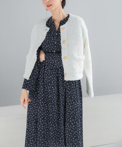 URBAN RESEARCH ROSSO WOMEN(アーバンリサーチ ロッソ)の「『WEB限定』ランダムドットボリュームワンピース(ワンピース・レディース・ネイビー/ブラック・FREE)」の6枚目の写真