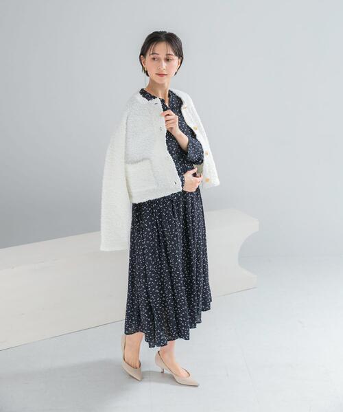 URBAN RESEARCH ROSSO WOMEN(アーバンリサーチ ロッソ)の「『WEB限定』ランダムドットボリュームワンピース(ワンピース・レディース・ネイビー/ブラック・FREE)」の8枚目の写真